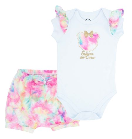 Conjunto Infantil Body e Short Tie Dye