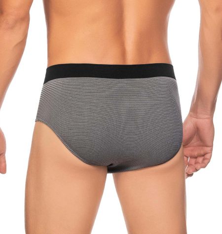 Cueca Slip Listrada Sem Costura