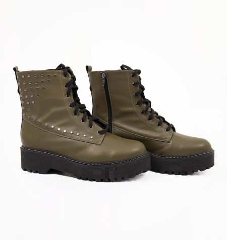 Bota Coturno Flatform Com Zíper 